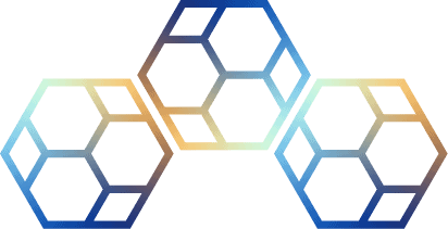 Colorful hexagon pattern representing modern design and technology themes.